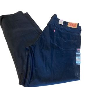 Levi Strauss Men’s #505 Regular Black Denim Jeans, Size 46X34, sits at waist NWT